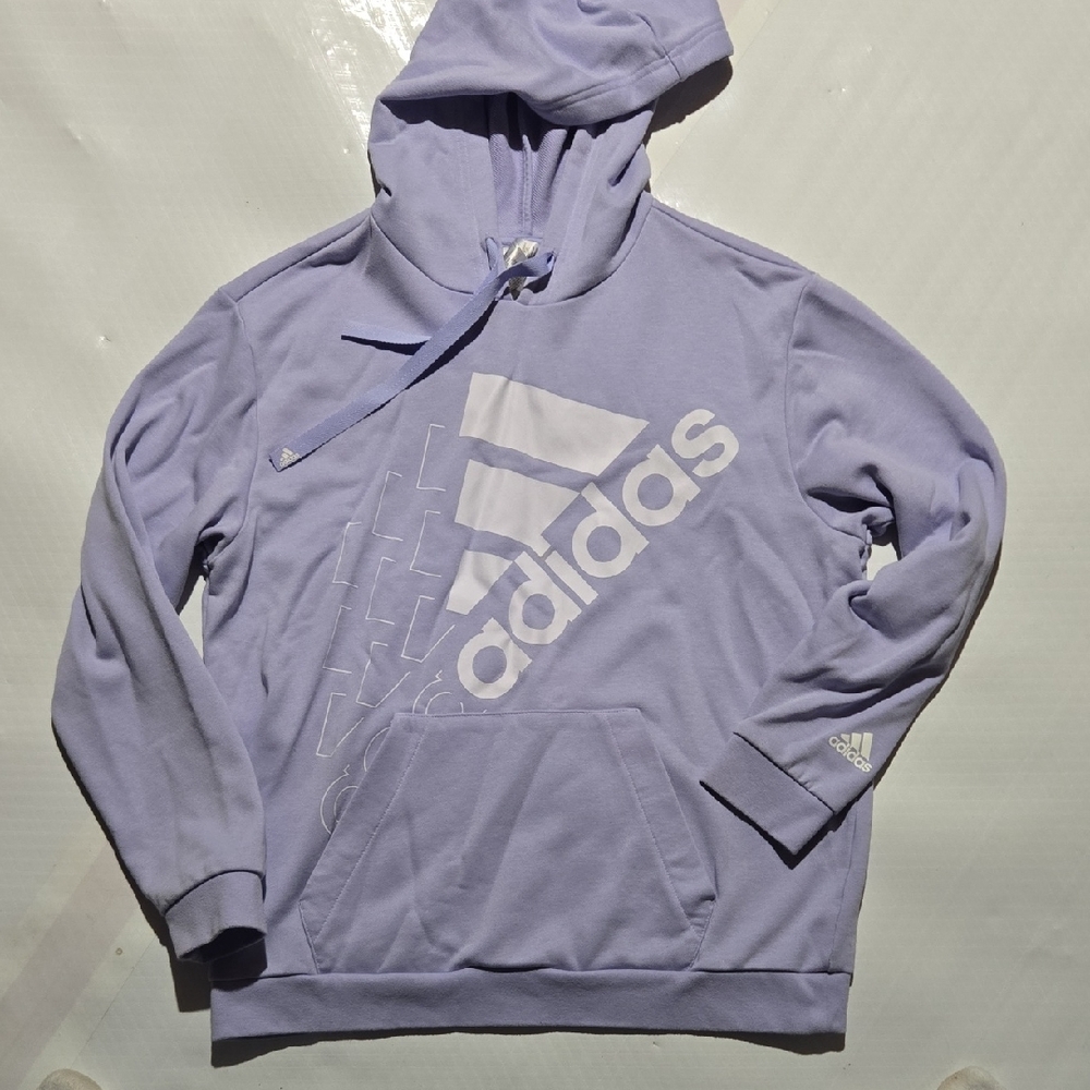 adidas Kids Lavender Pullover Hoodie with White Logo
